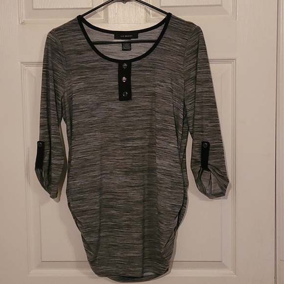Gray and black top - Picture 1 of 5